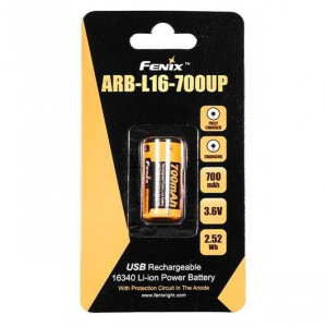 Аккумулятор 16340 Fenix 700 UP mAh Li-ion разъёмом для USB ARB-L16-700UP (Fenix 16340-700USB)