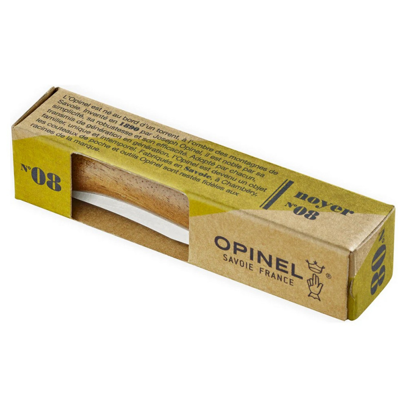 Нож Opinel серии Tradition Luxury №08, клинок 8,5см, нержавеющая сталь, рукоять - орех (002022)