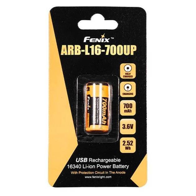 Аккумулятор 16340 Fenix 700 UP mAh Li-ion разъёмом для USB ARB-L16-700UP (Fenix 16340-700USB)