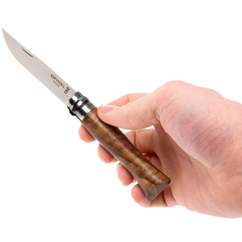 Нож Opinel серии Tradition Luxury №08, клинок 8,5см, нержавеющая сталь, рукоять - орех (002022)