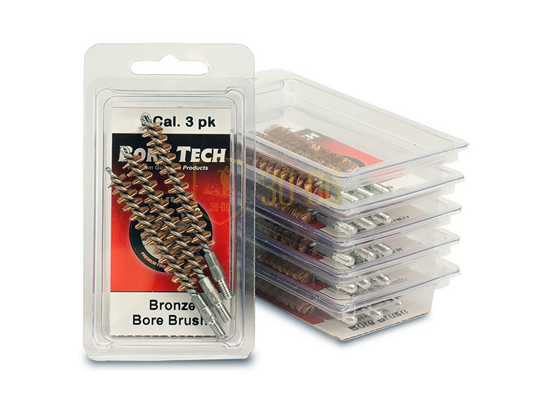 Ерш Bore Tech бронзовый щетинный, кал.30 (7,62мм), "папа" 8/32, комплект 3шт.