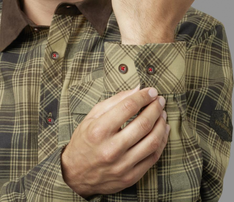 Рубашка мужская Harkila Driven Hunt flannel shirt, Light teak check (140111912)