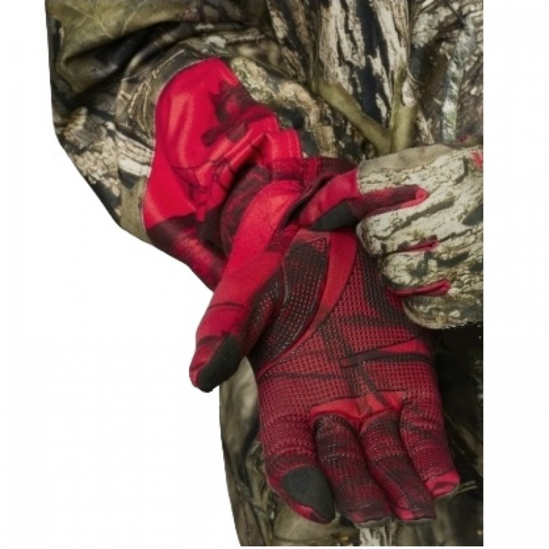 Перчатки мужские Harkila Moose Hunter 2.0 fleece gloves, MossyOak®Break-Up Country®/MossyOak®Red (190109572)