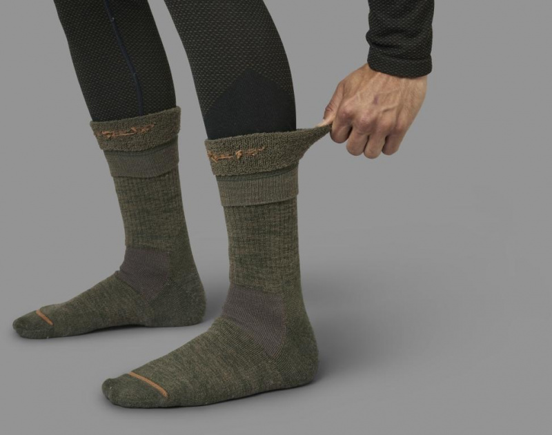 Носки мужские Harkila Pro Hunter 2.0 short socks, Willow green/Shadow brown (170109263)